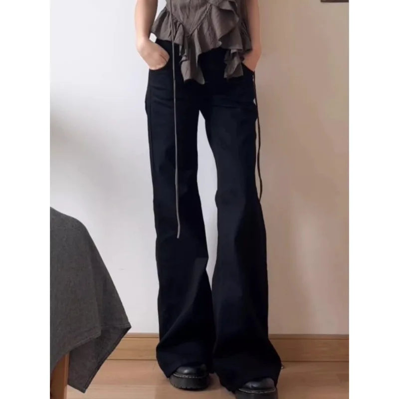 BlackMuse™ – Y2K High Waist Vintage Denim Jeans (Dark Washed, Wide Leg & Stylish)