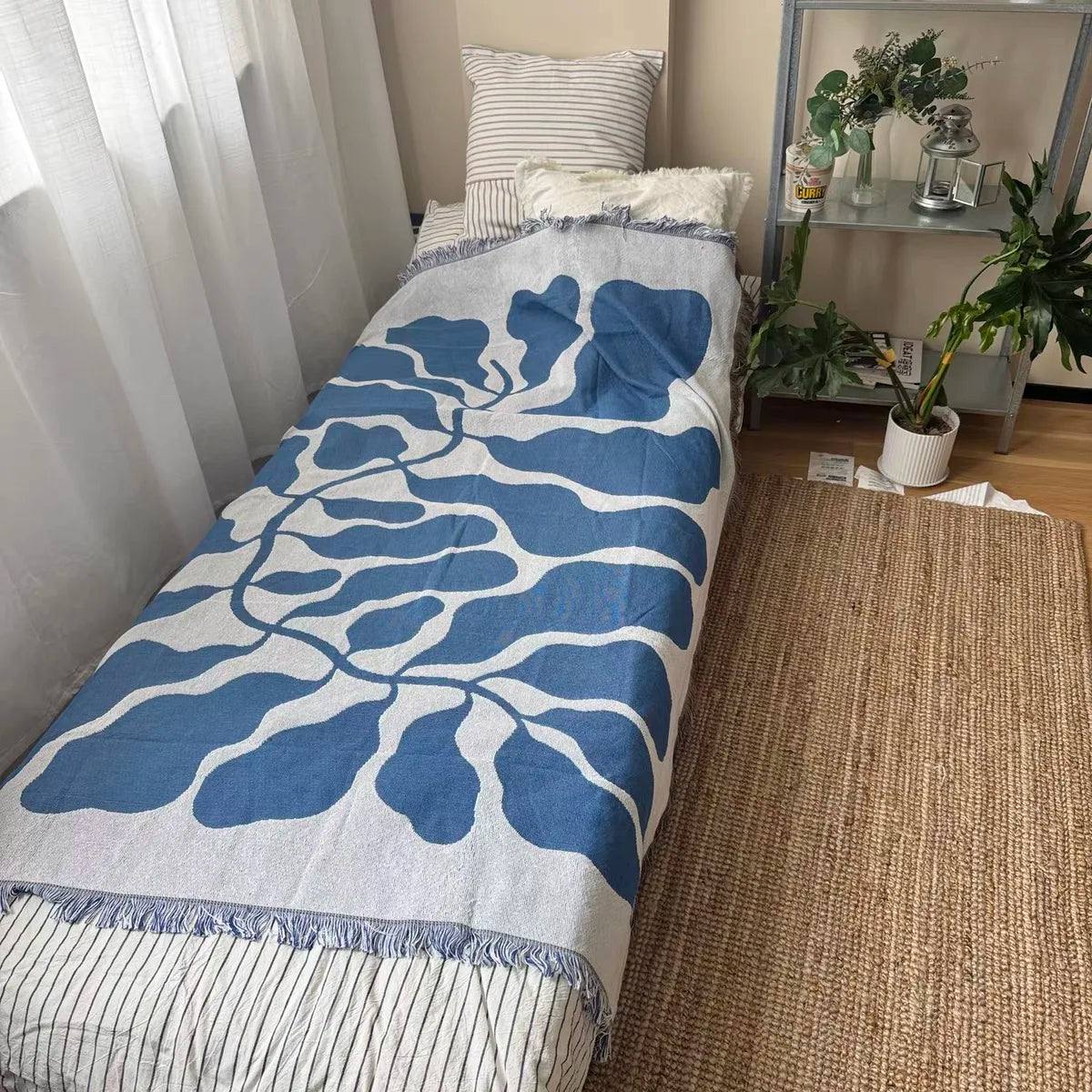 England Blue Sofa Blanket