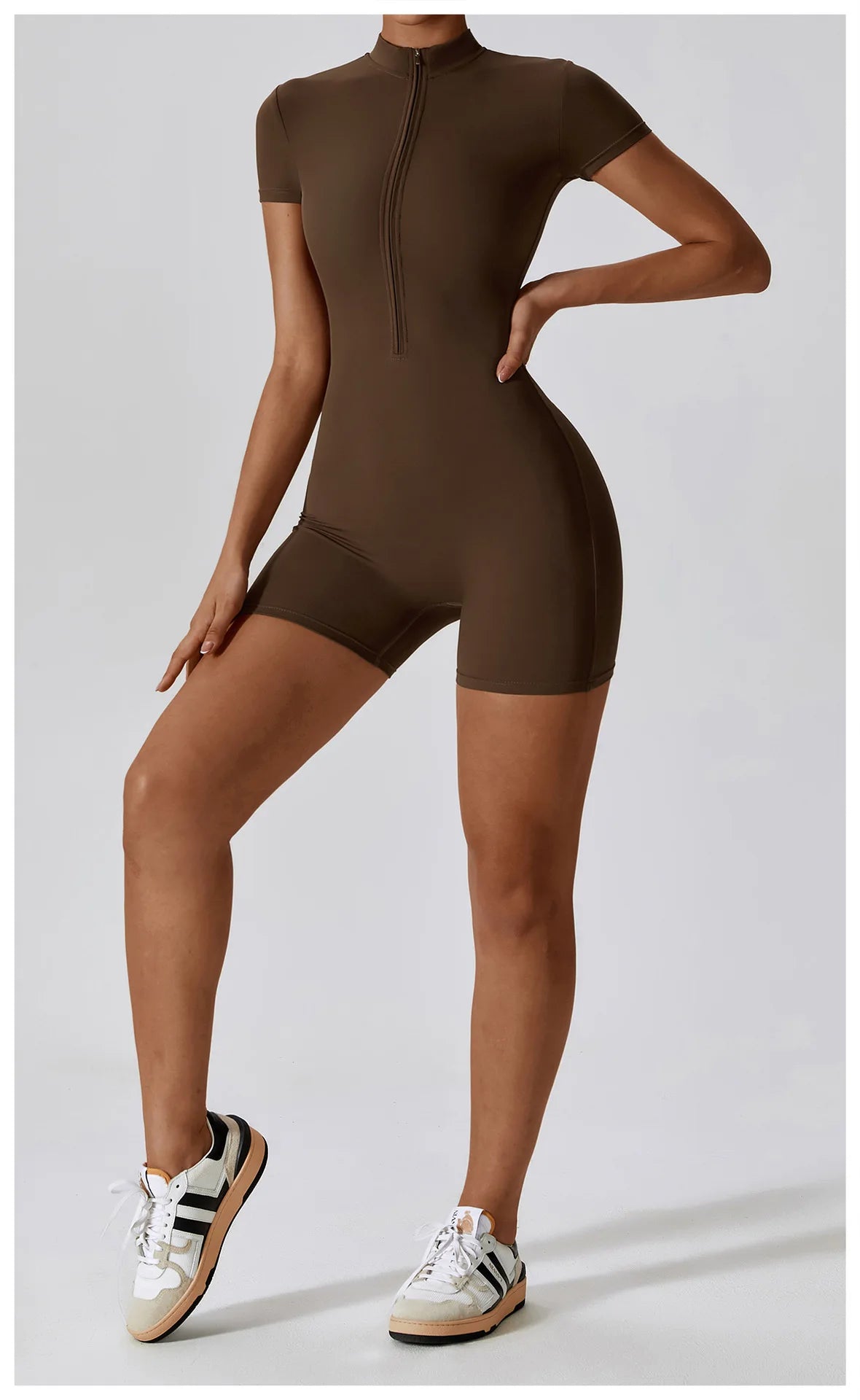 Women Summer Zipper Yoga Jumpsuit