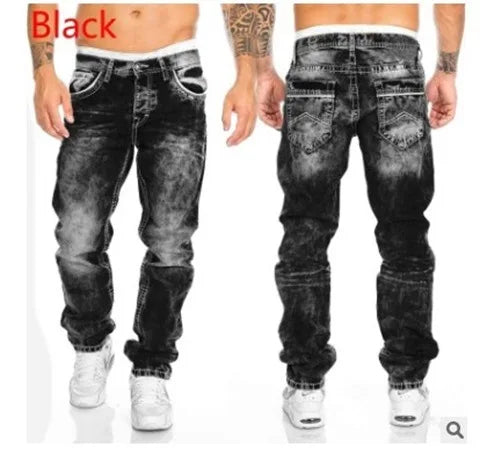 Men’s Hip-Hop Straight Stitch Jeans