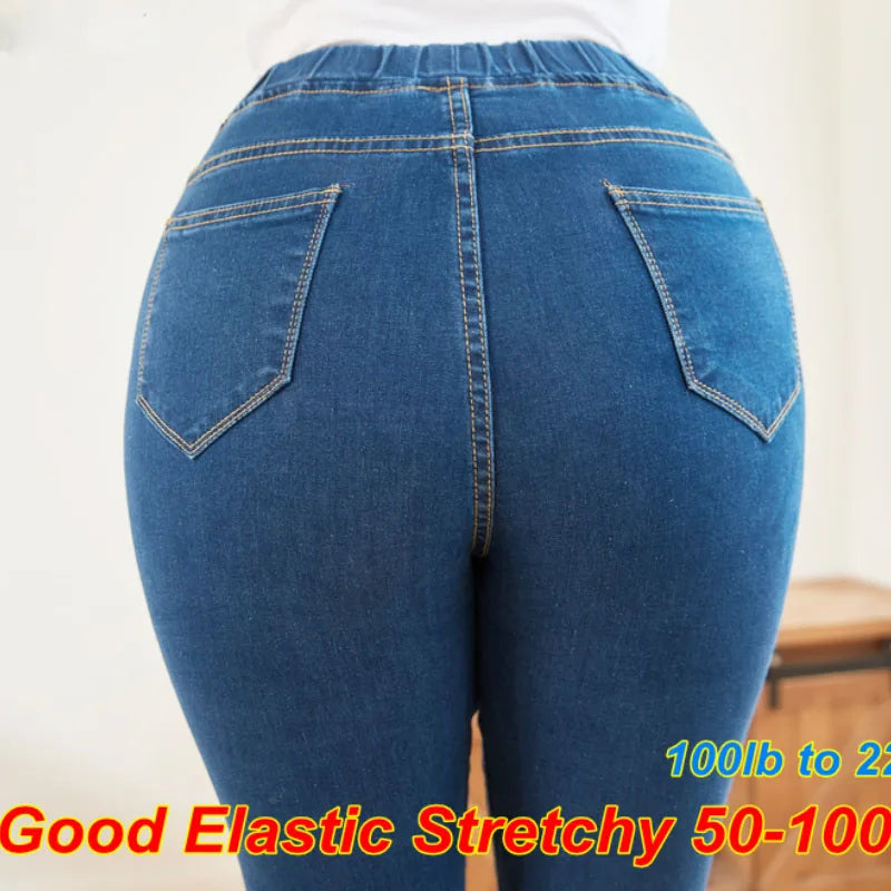 Women High Elastic Curvy Skinny Jeans