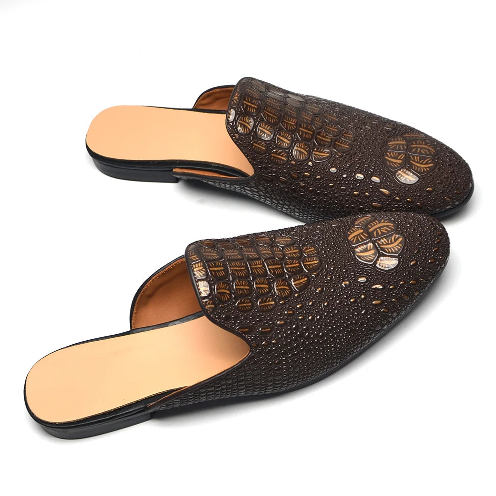 Men’s Crocodile Leather Mules