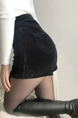 Women's Sexy Black Leather Shorts