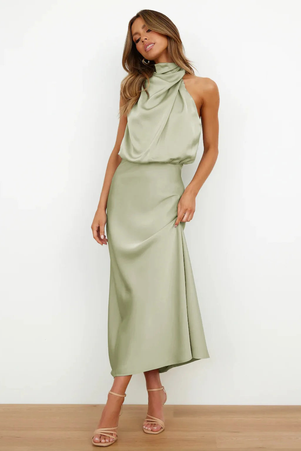 Women's Silk Satin Evening Dress