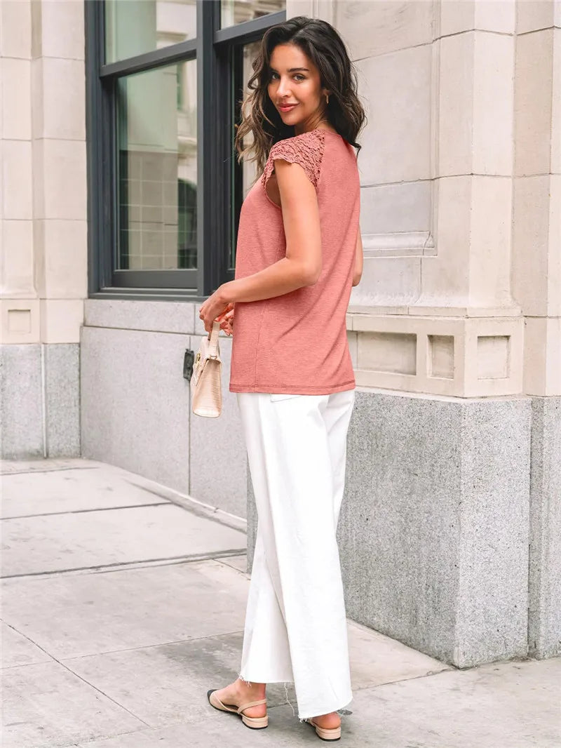 Bella Lace Oversized White Blouse