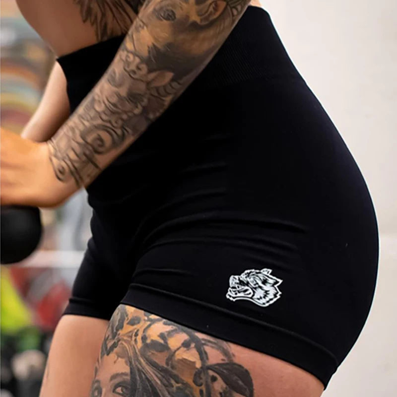 Women's Wolf Head Yoga Shorts