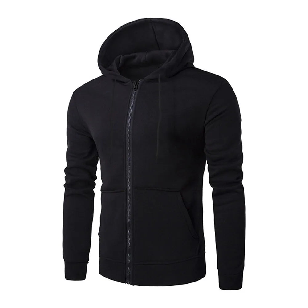 Men's Solid Color Hoodie Jacket