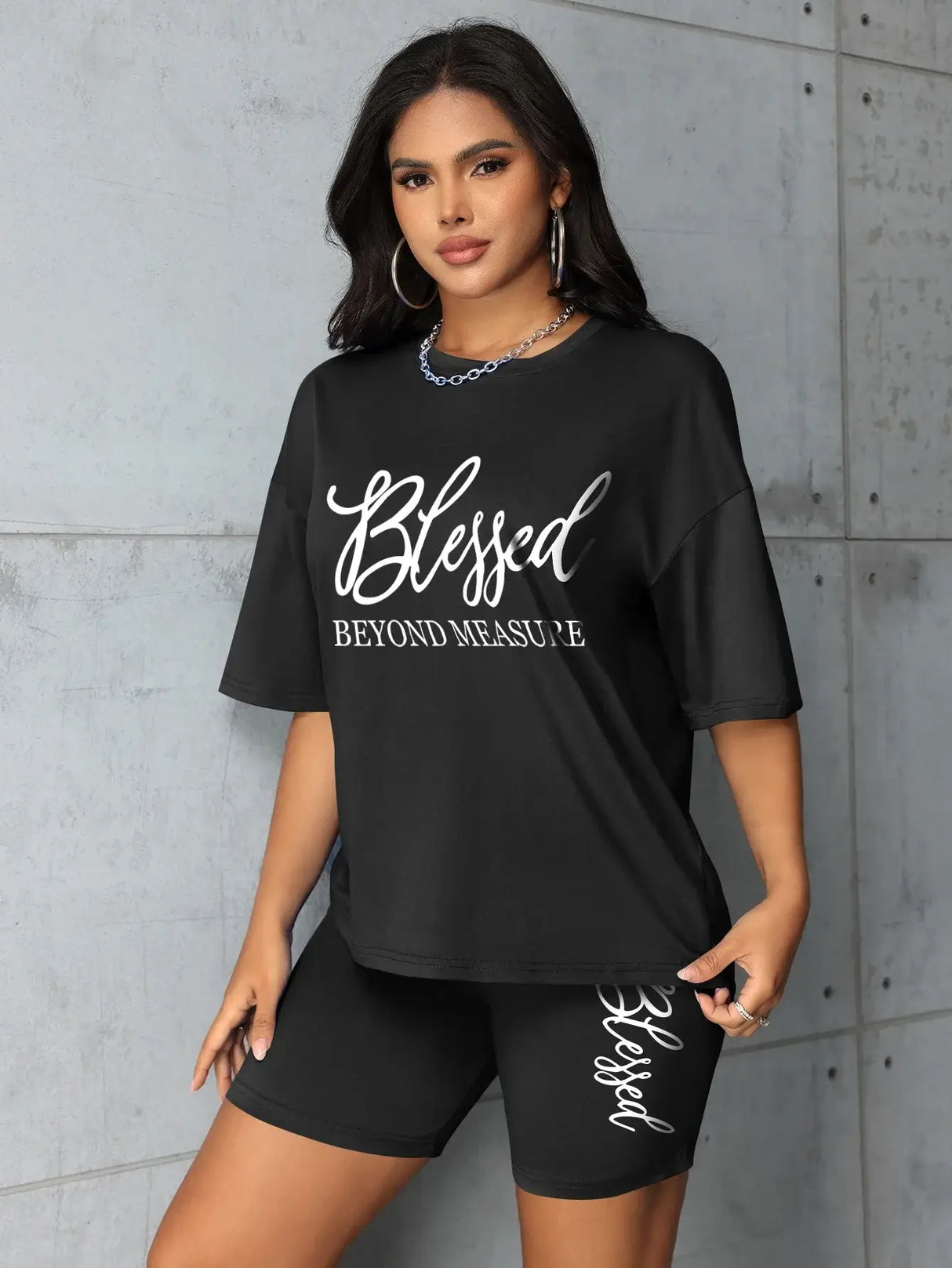 Women Plus Size Summer Casual Short Set
