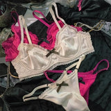 Women Ice Silk Bra Set
