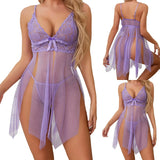 Purple Lace Babydoll Set