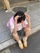 GrungeKnee™ – Vintage Y2K Knee-Length Shorts (High Waist, Emo Streetwear)