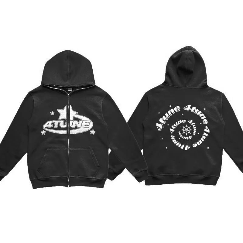 Retro Star Zipper Hoodie