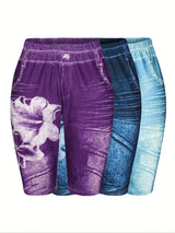 Women's 3-Piece Denim Style Shorts