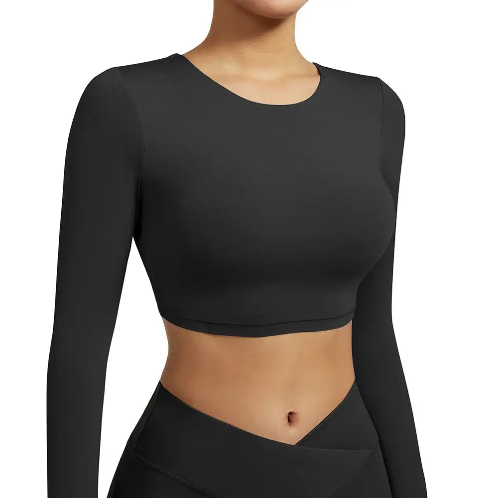 Women Open Back Long Sleeve Yoga Top