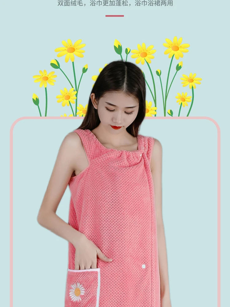 Cotton Wearable Bath Towel Wrap
