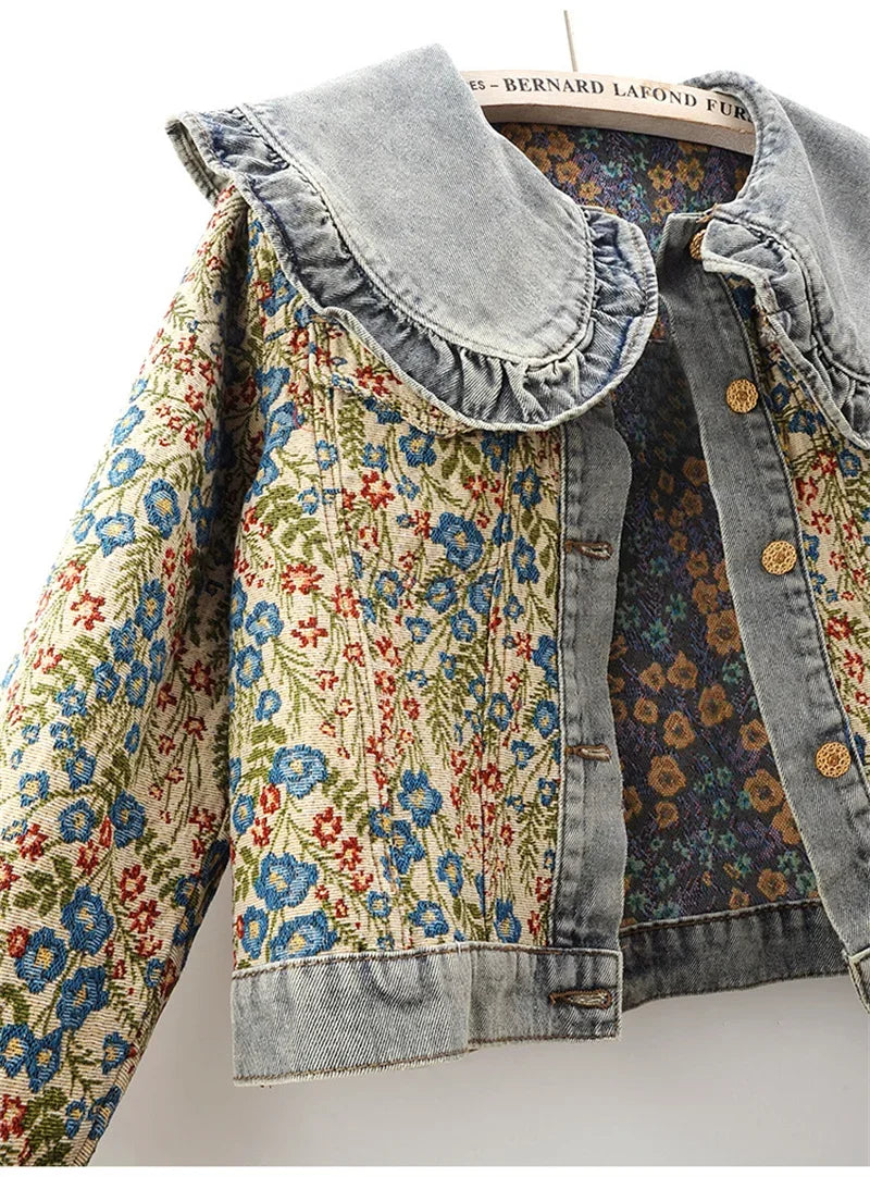 Women’s Luxury Pearl Bridal Denim Jacket