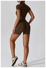 Women Summer Zipper Yoga Jumpsuit