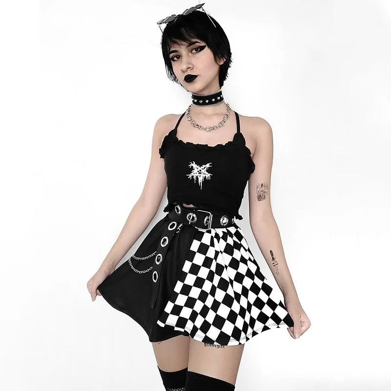 Women Colorblock Pleated Skirt