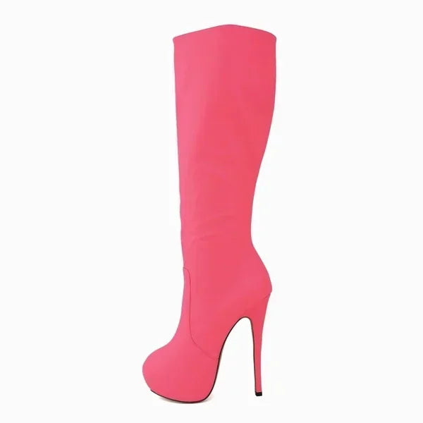 Women Over Knee Boots – Super Matte Leather Platform