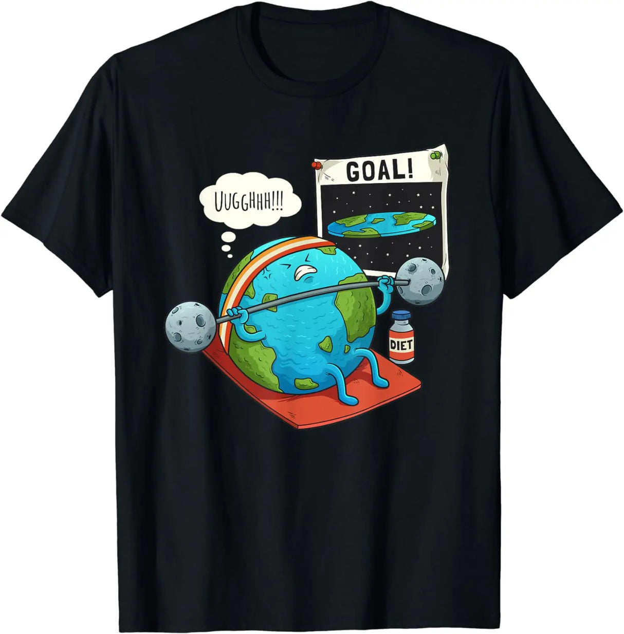Flat Earth Meme Fitness T-Shirt