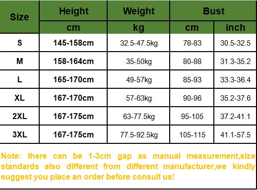 Size chart for Tang Dynasty Blue Hanfu including measurements for height, weight, and bust in various sizes.