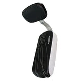 Black and white removable children's safety saddle for bikes with ergonomic headrest, ideal for kids 12+.