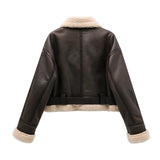 Vintage Faux Shearling Belted Winter Jacket
