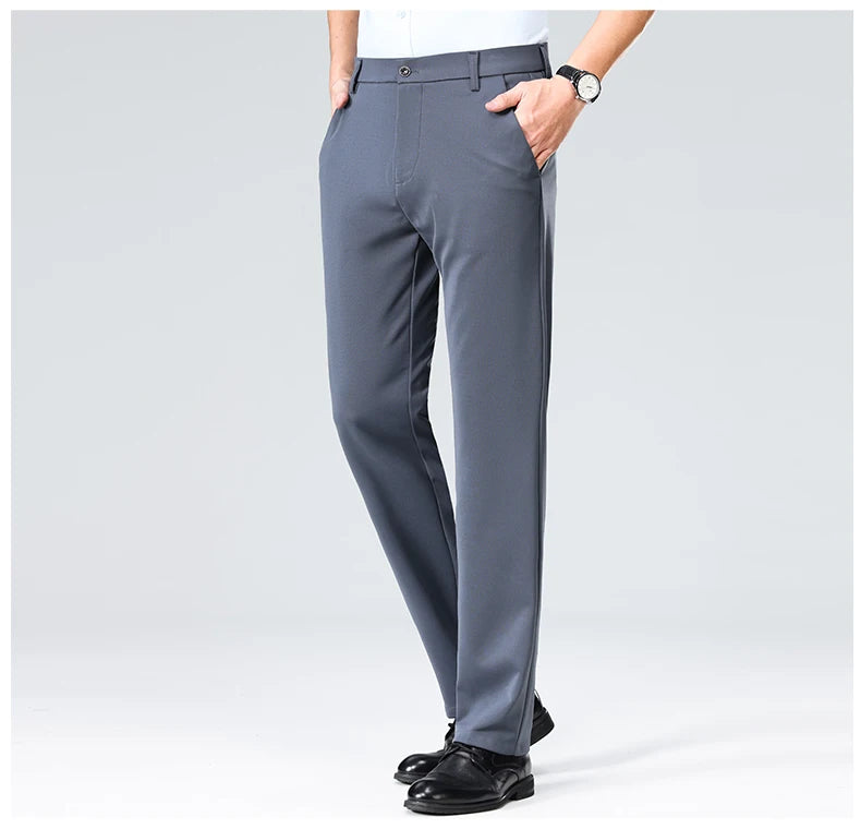 Men's Plus Size Business Trousers – Classic Black