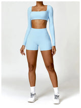 Women's Long Sleeve Yoga Shirt – Gym Push-Up Fitness Top