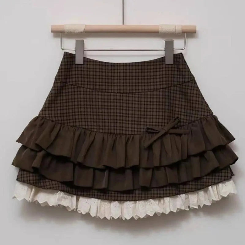StreetBelt™ – Riveted Mini Skirt (Blue Black High Street Y2K)