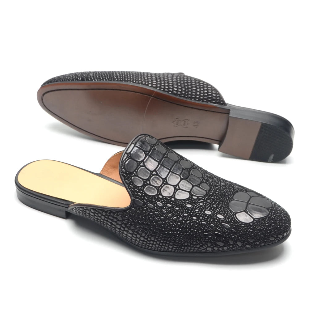 Men’s Crocodile Leather Mules