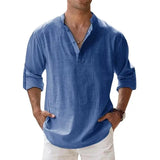 Men’s Linen Henley Shirt