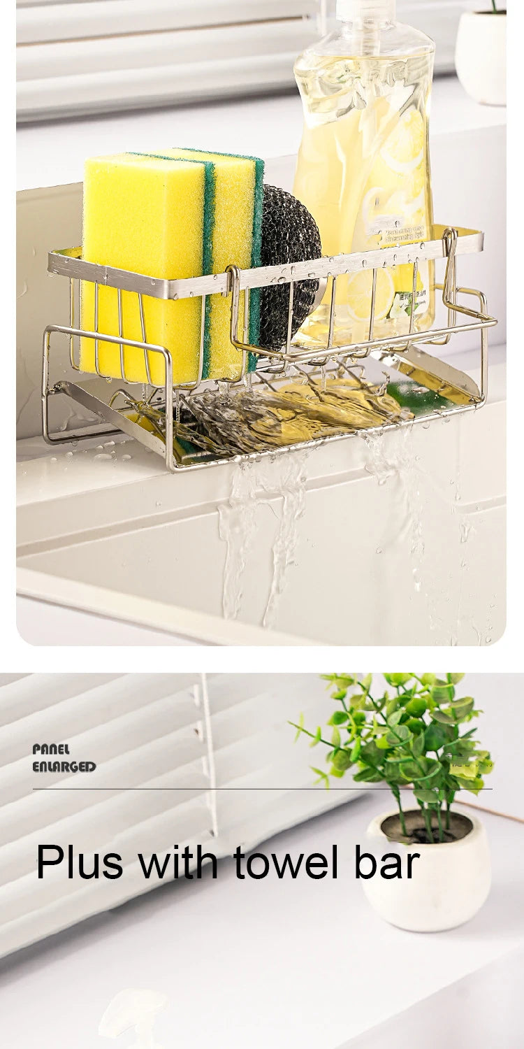 Stainless Steel Sink Storage Rack – Kitchen Sponge Organizer