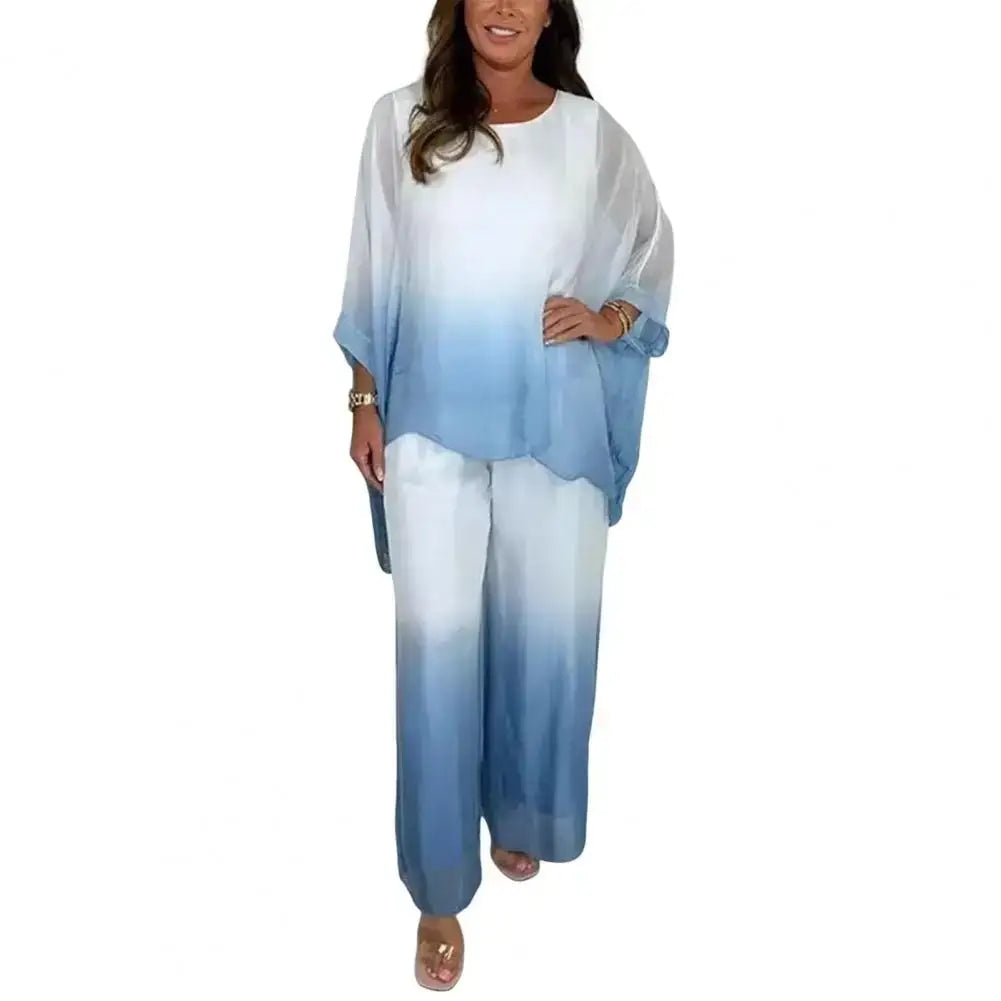 Women Chiffon Gradient Pants Set