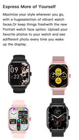 Vibrant LEMFO LT10 Smart Watch designs showcasing customizable watch faces and features for personal expression.