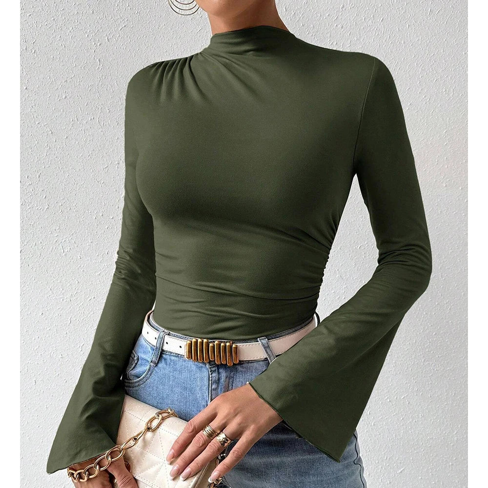 Ribbed Square Neck Bodysuit – Short Sleeve Top