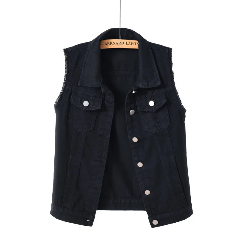 Elegant Vintage Denim Vest for Women