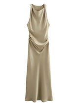 Luxe Satin Midi Elegance Dress