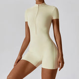 Women Summer Zipper Yoga Jumpsuit