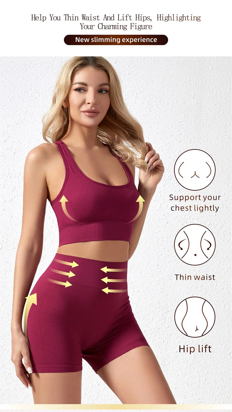 Women Seamless Yoga Bra Set