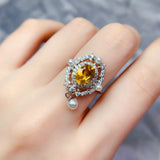 S925 Sterling Silver Luxury Crystal Ring