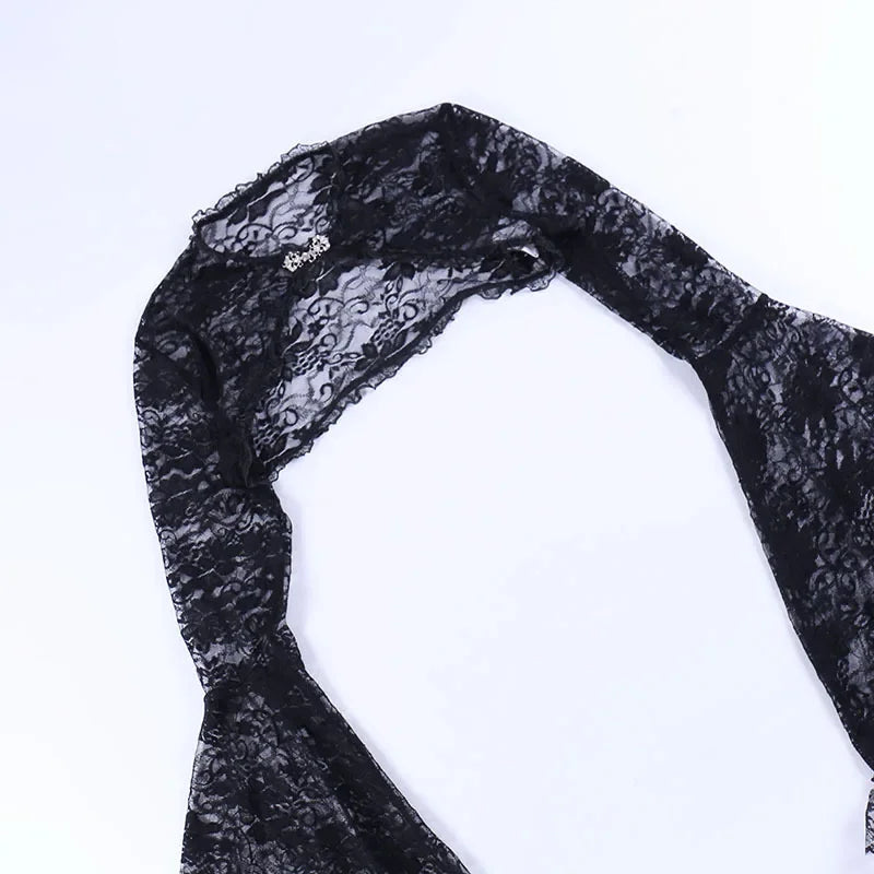 Gothic Black Sheer Bolero Shrug Jacket