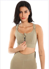 Women Front Zipper Sports Bra Plus Size