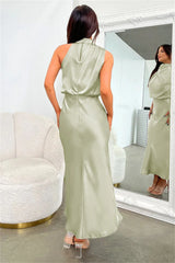 Women's Silk Satin Evening Dress