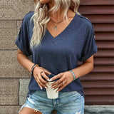 Women Cotton V-Neck Button Shirt