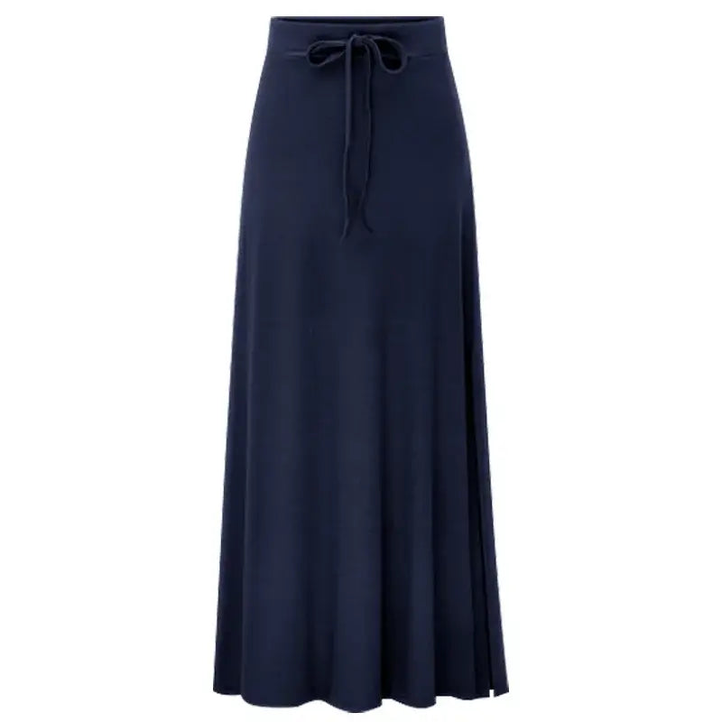 Women Knit Split Long A-Line Skirt