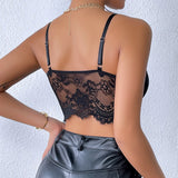 Black Lace Bustier Top