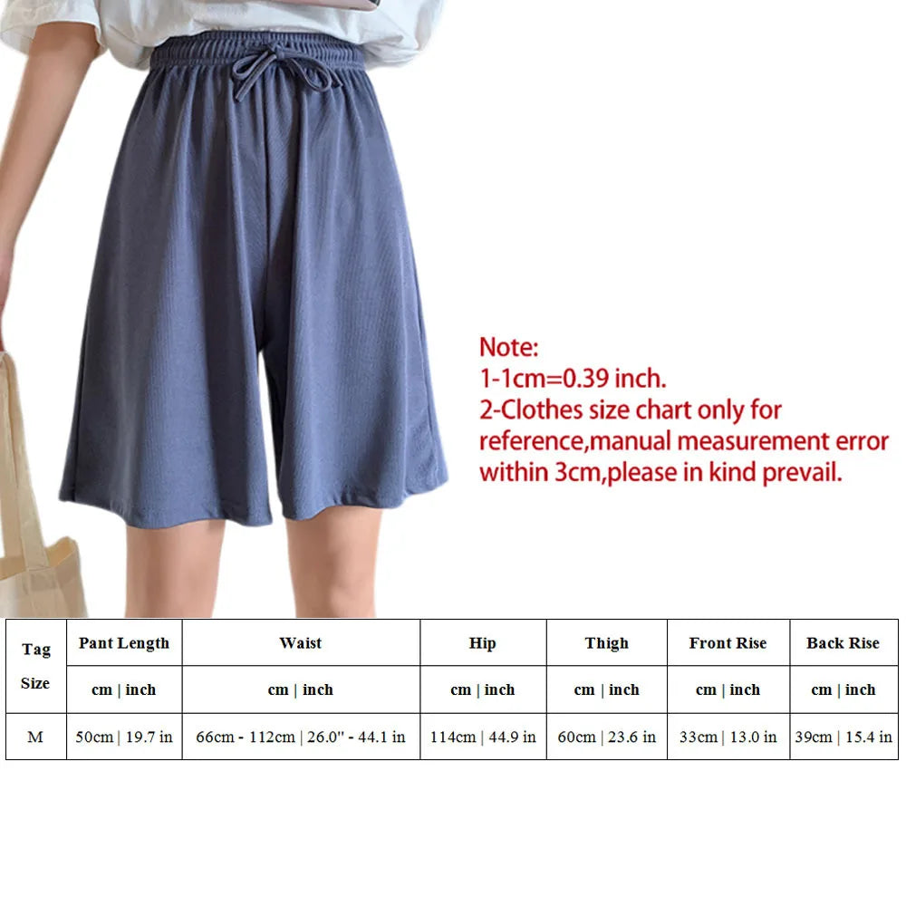 Women Ice Silk Loose Sports Shorts