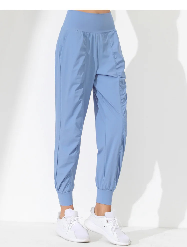 Hearuisavy Loose Quick-Dry Yoga Pants – Pleated Jogging Capris with Pockets