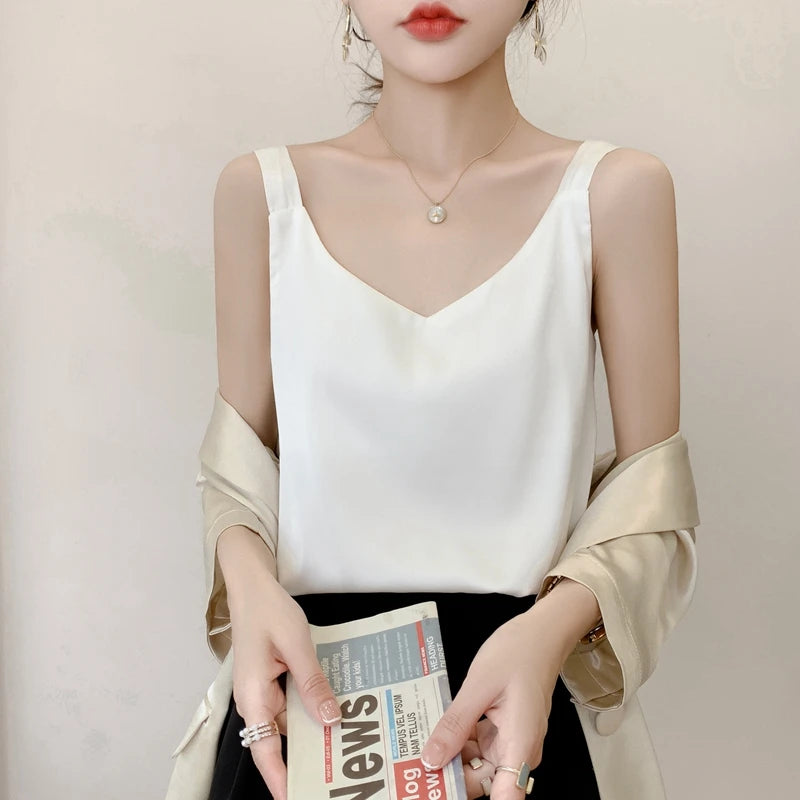 Satin Silk V-Neck Cami